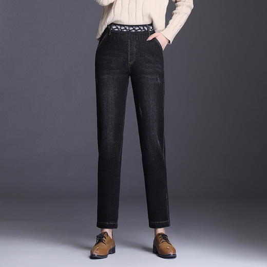 上海旗袍厂MYX-BFZY-9088小直筒牛仔裤春秋季2020年新款松紧高腰宽松显高显瘦爆款烟管裤 商品图2