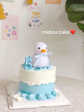 加油鸭蛋糕（备注蛋糕颜色蓝或粉）