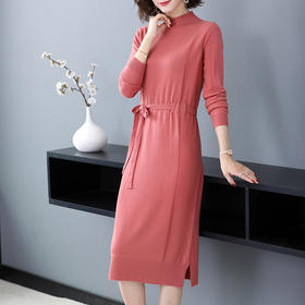 TZR-8AL-1619秋冬毛衣裙过膝长款配大衣的套头打底衫长裙羊毛衫