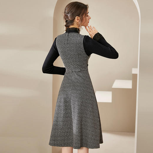 洛诗琳冬季新款小香风马甲背心连衣裙两件套 商品图4