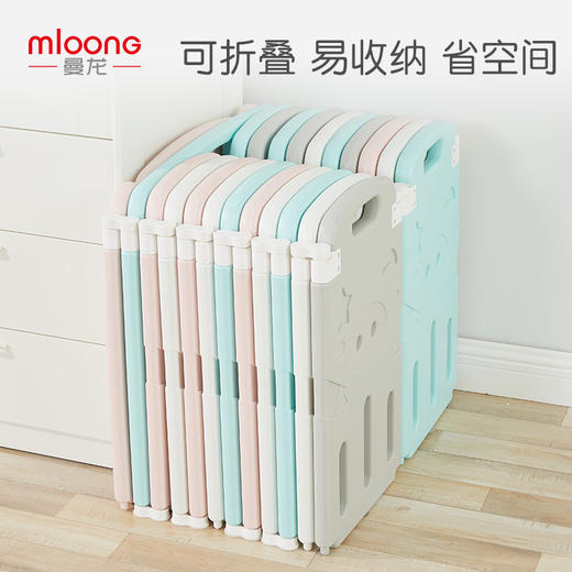 曼龙儿童游戏围栏可折叠宝宝婴儿学步爬行栅栏室内家用安全游乐场 商品图1