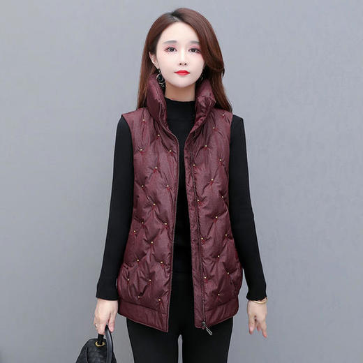 YWE-JL20B18羽绒棉时尚加厚保暖绣花马甲棉服 商品图2