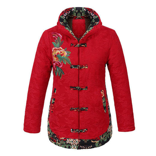 MQ-C1新款优雅气质加绒加厚绣花保暖唐装外套 商品图4