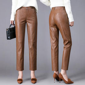 SDN-E62305高腰显瘦烟管裤2020秋冬新款外穿绵羊皮小脚九分裤