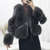 XDX-新款简约显瘦进口整皮狐狸毛皮草大衣绵羊皮短款外套 商品缩略图1