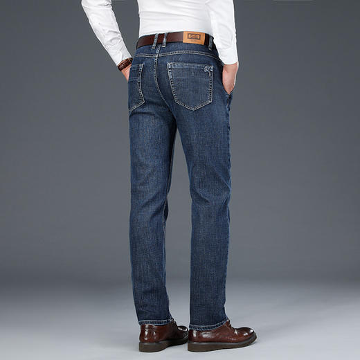 YFT-DKH8099天丝牛仔裤男宽松直筒商务男装2020秋冬新款高腰弹力男式牛仔裤 商品图3