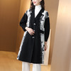 上海旗袍厂SS-10-20623高端双面羊绒大衣女中长款过膝花色拼接复古宽松显瘦羊毛呢外套 商品缩略图1