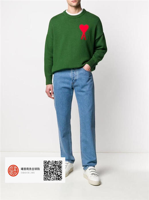 Ami 20秋冬法式极简優雅系列针织毛衣温情慵懒随性，羊毛混纺，无性别风格的单品，男女通合適 四种颜色：黑色，米白，绿色，蓝色， 尺码：S-M-L-XL 商品图3