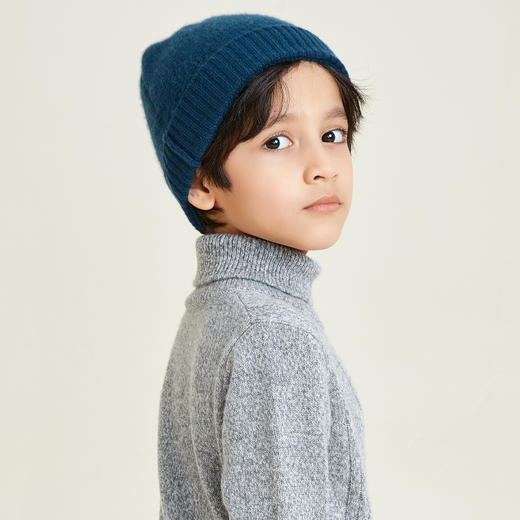 METTE羊绒世家童装100%山羊绒帽子2020秋冬新品中性男女宝针织帽 商品图4