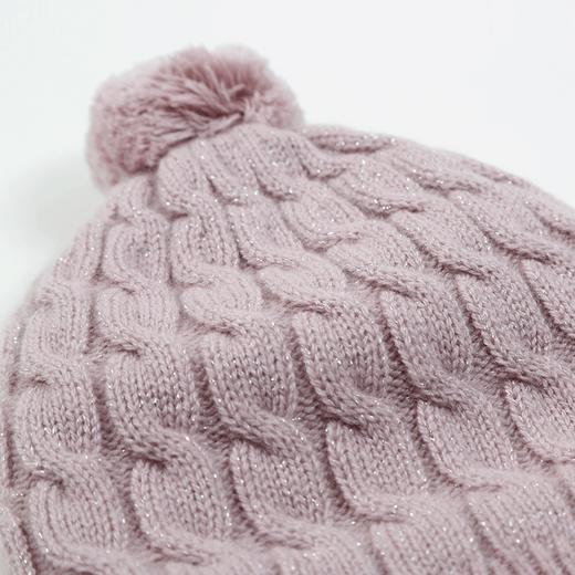 METTE羊绒世家童装100%山羊绒帽子2020秋冬女宝绞花针织保暖帽子 商品图4