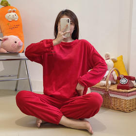 银狐绒加厚睡衣女秋冬季可爱女学生法兰绒韩版居家女士家居服