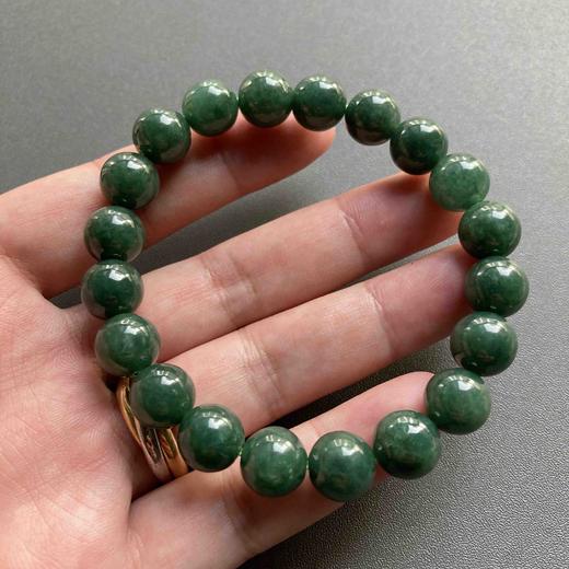 糯种墨绿翡翠珠串手串 商品图3