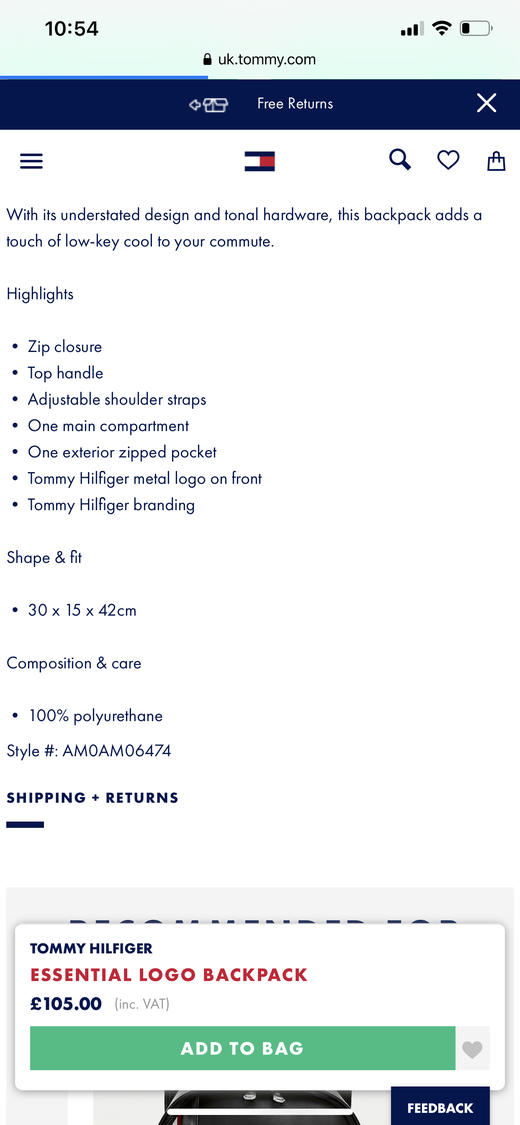 Tommy Hilfiger 2020新款双肩包 商品图5