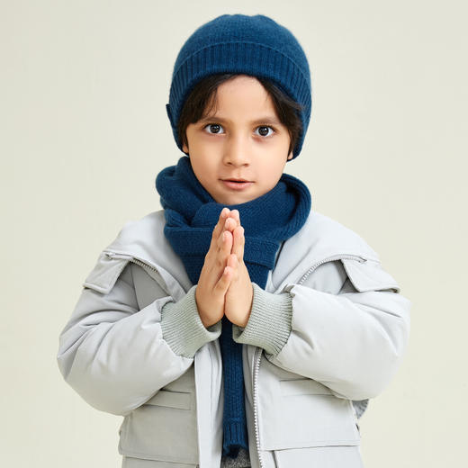 METTE羊绒世家童装100%山羊绒帽子2020秋冬新品中性男女宝针织帽 商品图2