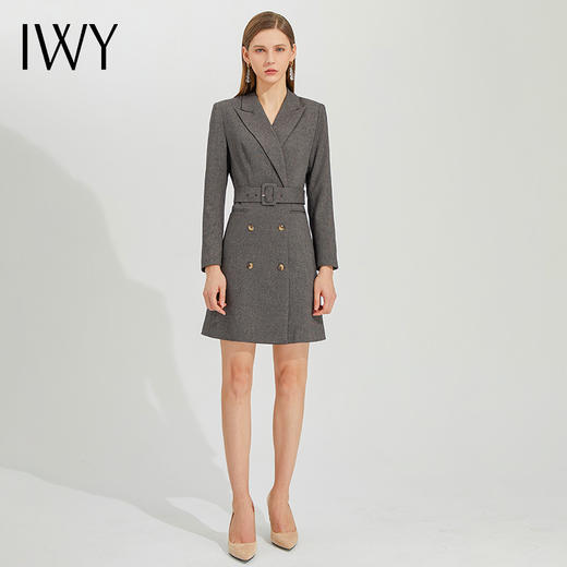 IWY/灰色长袖西装连衣裙Q901 商品图0