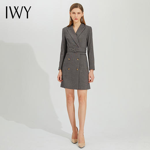IWY/灰色长袖西装连衣裙Q901 商品图2