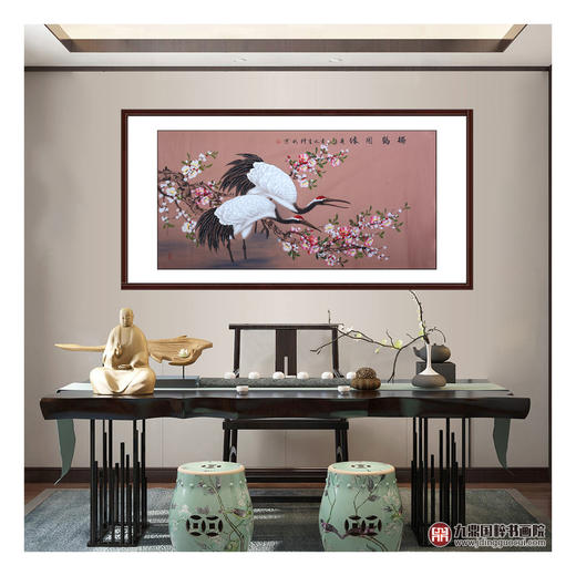 李兆生《梅鹤因缘》68*138cm 花鸟横幅作品 茶室/书房挂画 商品图3