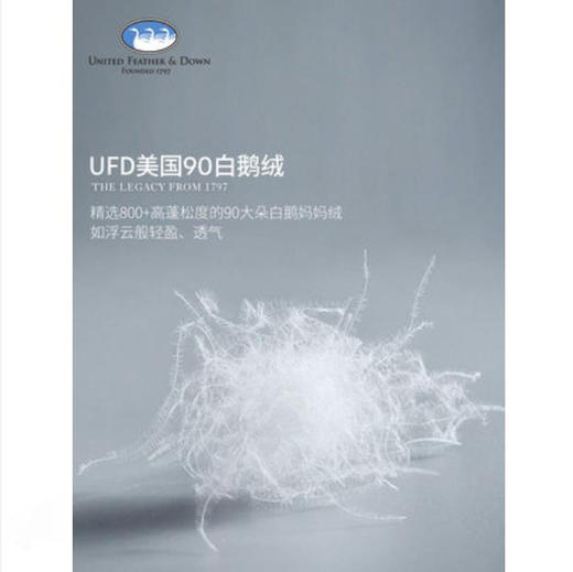 UFD空调被可水洗夏被90白鹅绒轻薄夏凉被双人夏季被酒店羽绒被 商品图4