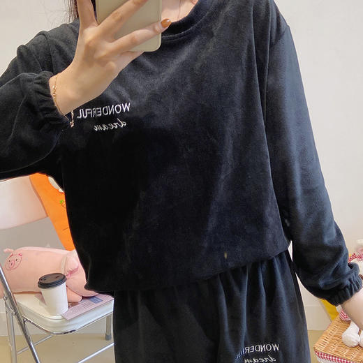 银狐绒加厚睡衣女秋冬季可爱女学生法兰绒韩版居家女士家居服 商品图3