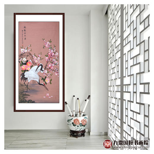 李兆生《梅鹤共年华》68*138cm 花鸟竖幅作品 画室/玄关挂画 商品图2