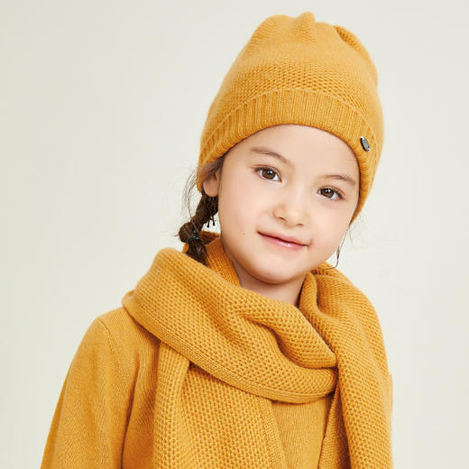 METTE羊绒世家童装100%山羊绒帽子2020秋冬新品中性男女宝针织帽 商品图3