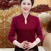 BY-627677158129妈妈冬装纯羊绒大码洋气针织打底衫中老年女装v领加厚毛衣 商品缩略图3
