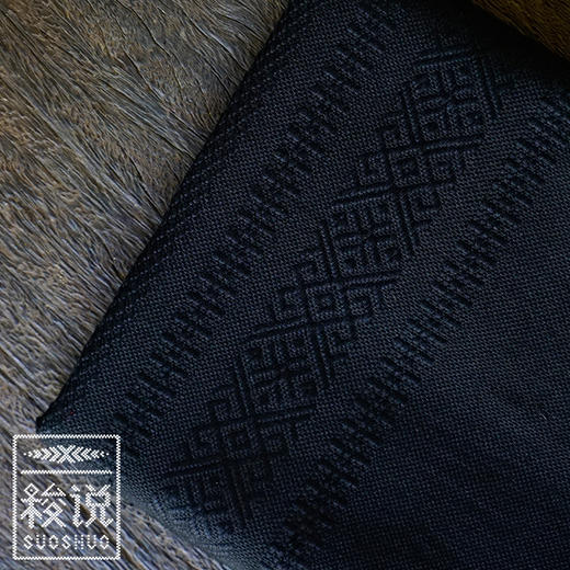 新品【梭说】净.霏白 纯手工限量设计围巾 侗族传统织锦工艺纯棉 商品图3