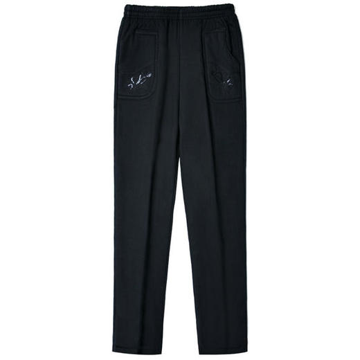 YFL-522冬季新款妈妈松紧腰直筒夹棉女裤奶奶裤加厚加绒棉裤 商品图1