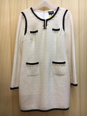 X羊毛钉珠连衣裙