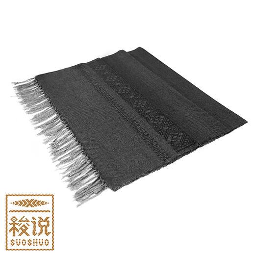 新品【梭说】净.含烟 纯手工限量设计围巾 侗族传统织锦工艺纯棉 商品图4