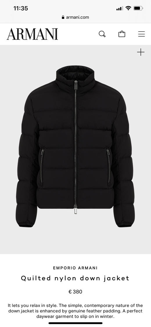 阿玛尼Emporio Armani EA新款短款羽绒服 商品图2