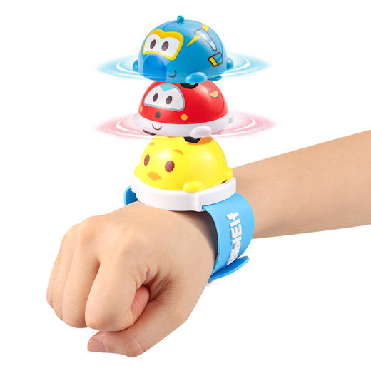 【陀螺Q动方宝 双向助力 长久飞驰】「送指环道具」儿童卡通机甲虫陀螺 孩子的旋转手表 叠加旋转 酷炫升级 商品图1