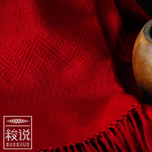 新品【梭说】净.芳华 纯手工限量设计围巾 侗族传统织锦工艺纯棉 商品图3