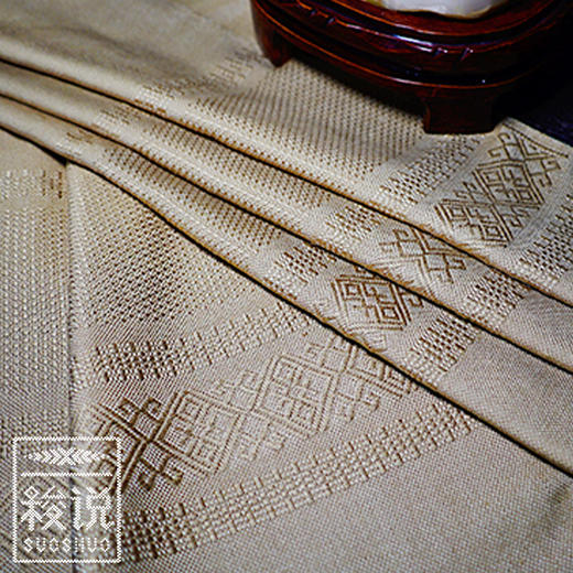 新品【梭说】净.晚秋 纯手工限量设计围巾 侗族传统织锦工艺纯棉 商品图4