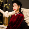 秋冬新款绣花中长款丝绒旗袍，复古改良中国风旗袍礼服 YG-0097 商品缩略图2