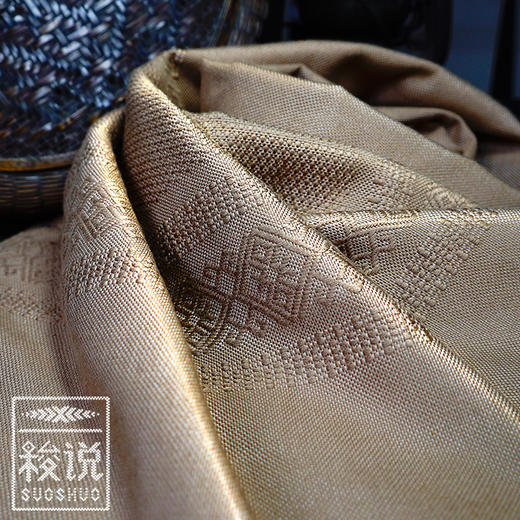 新品【梭说】净.晚秋 纯手工限量设计围巾 侗族传统织锦工艺纯棉 商品图0
