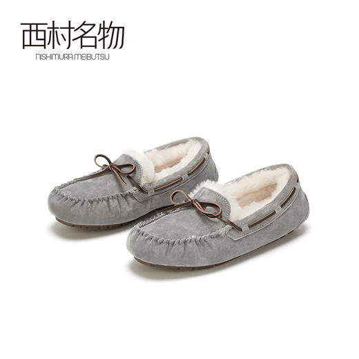 西村名物2020秋季新款网红豆豆鞋韩版加绒外穿一脚蹬毛毛鞋T20CM32751 商品图3