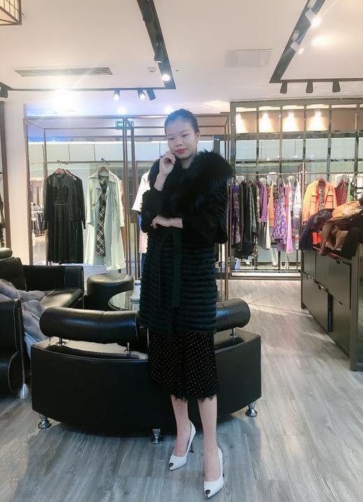 206PC076--绿色水貂配银狐款皮大衣--《冬季时尚系列》 商品图0