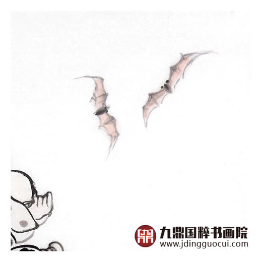 田成义《福运双至》68*68cm 动物斗方作品 餐厅/客厅挂画 商品图5