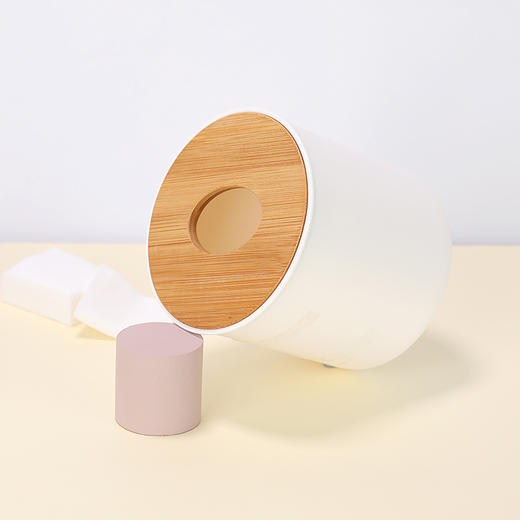 yl日式圆形竹盖纸巾盒*2个