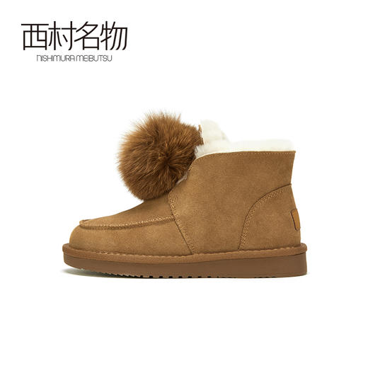 西村名物2020冬季新款真皮雪地靴女防滑真皮厚底保暖靴子T20DS42711 商品图2