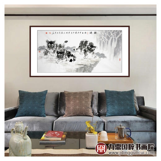 田成义《听涛》68*138cm 动物横幅作品 书房/客厅挂画 商品图2