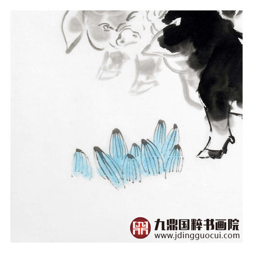 田成义《双福图》68*68cm 动物斗方作品 餐厅/客厅挂画 商品图6