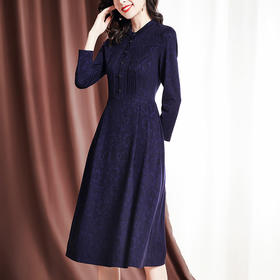 SM-82093879高档洋气立领连衣裙秋冬新款长袖貂绒打底裙