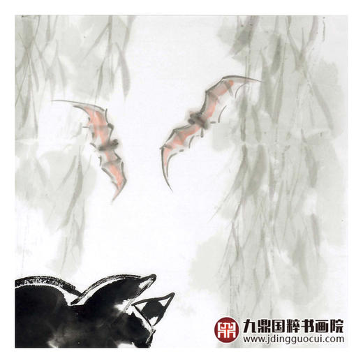 田成义《双福图》68*68cm 动物斗方作品 餐厅/客厅挂画 商品图5