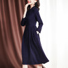 SM-82093879高档洋气立领连衣裙秋冬新款长袖貂绒打底裙 商品缩略图1