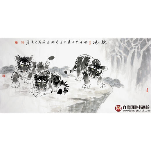 田成义《听涛》68*138cm 动物横幅作品 书房/客厅挂画 商品图1