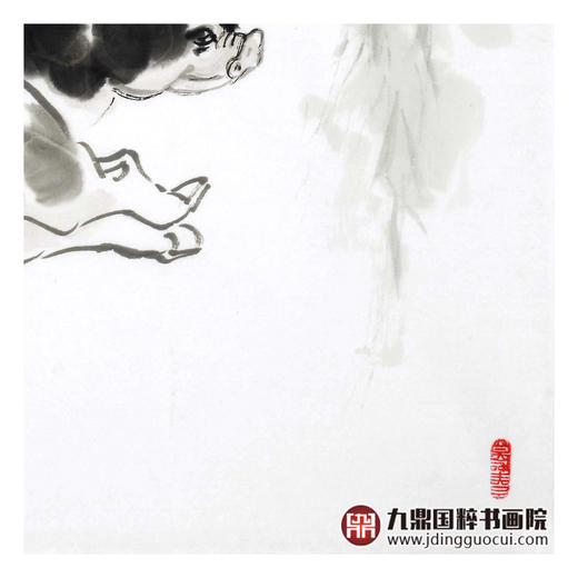 田成义《双福图》68*68cm 动物斗方作品 餐厅/客厅挂画 商品图7