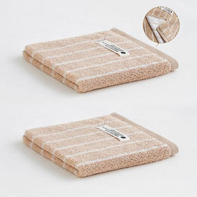 条纹有机棉方巾（棕色）