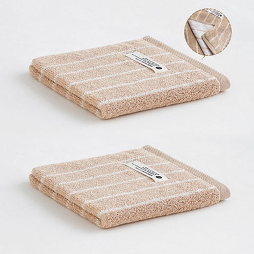 条纹有机棉方巾（棕色） 商品图0